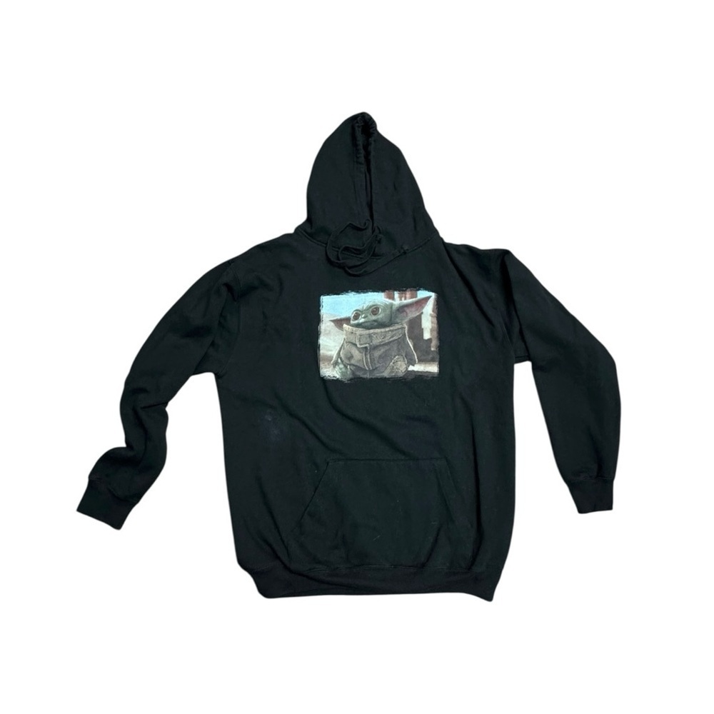 Star Wars Mad Engine Baby Yoda Grogu Black Hoodie Large
